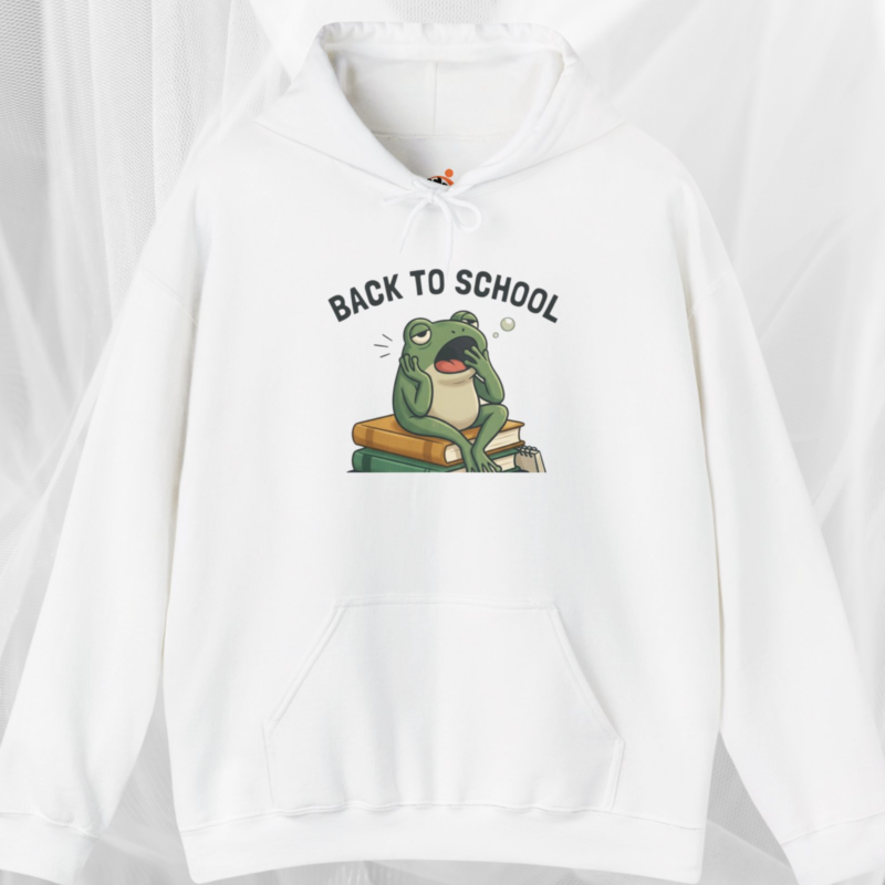 Back to School Frog Hoodie — Cute Student Graphic Hoodie